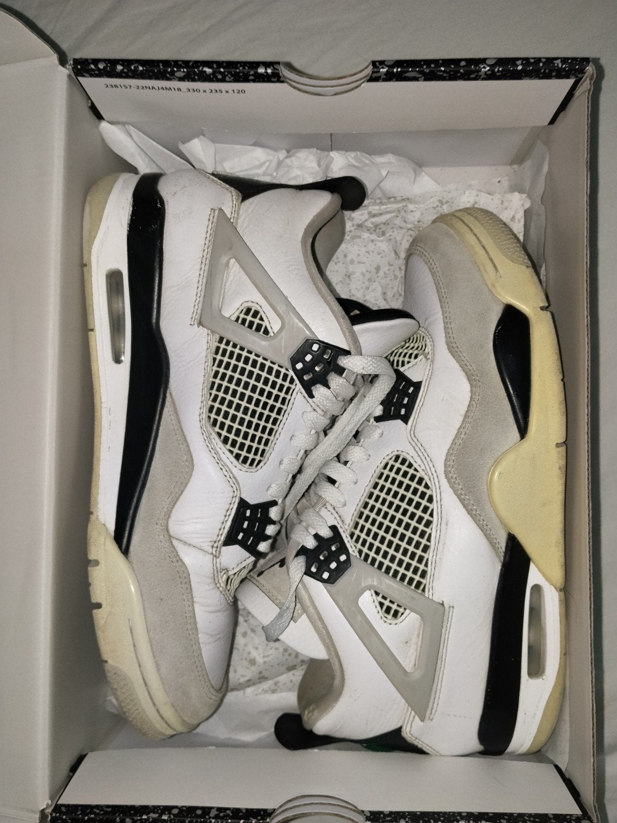 Nike Air Jordan 4 Retro White/Black-Neutral Grey maat 42, Kleding | Heren, Schoenen, Ophalen of Verzenden, Zwart