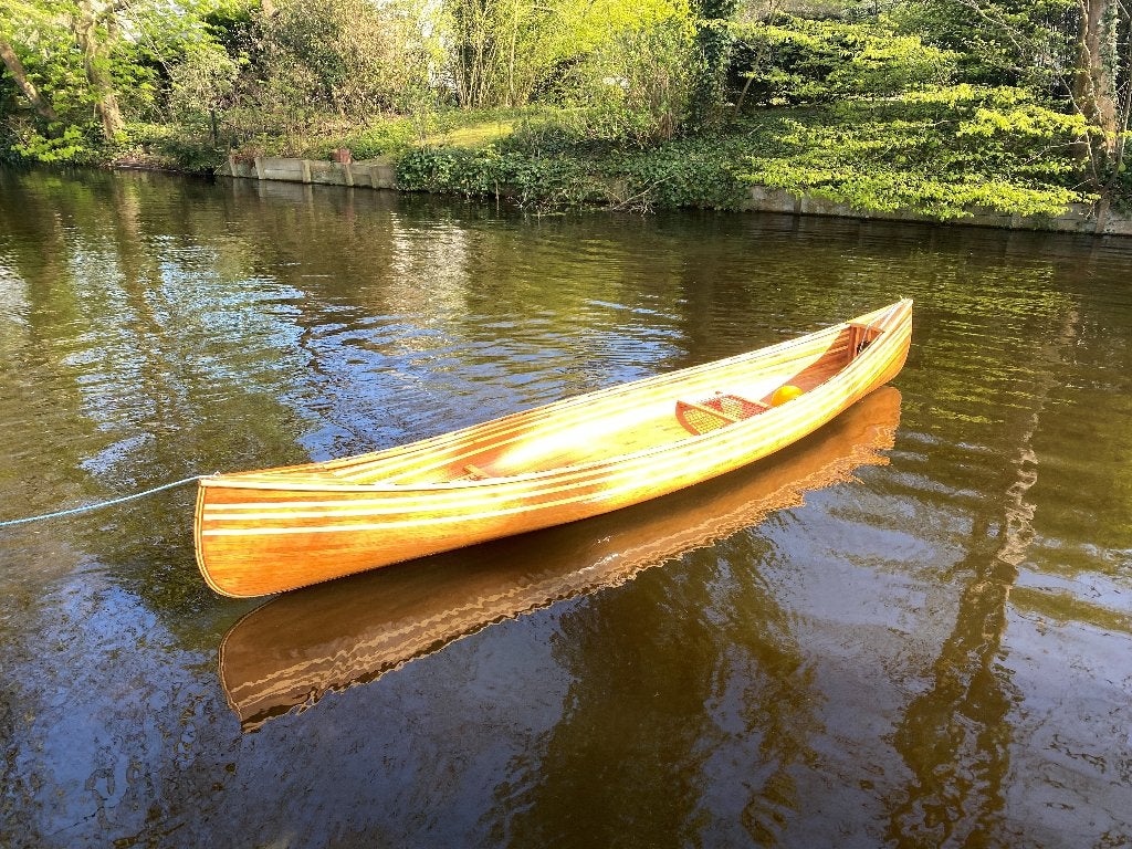 Hand gebouwde Canadese Gilcraft Kano, Watersport en Boten, Kano's, Ophalen, Met peddels, Twee personen, Zo goed als nieuw