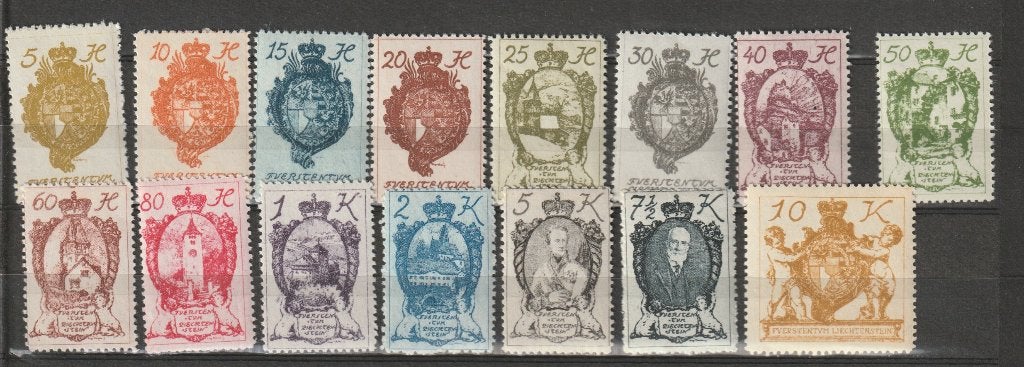 TSS Kavel 220172 Liechtenstein Europa pf  minr 25-39, Ophalen, Postfris