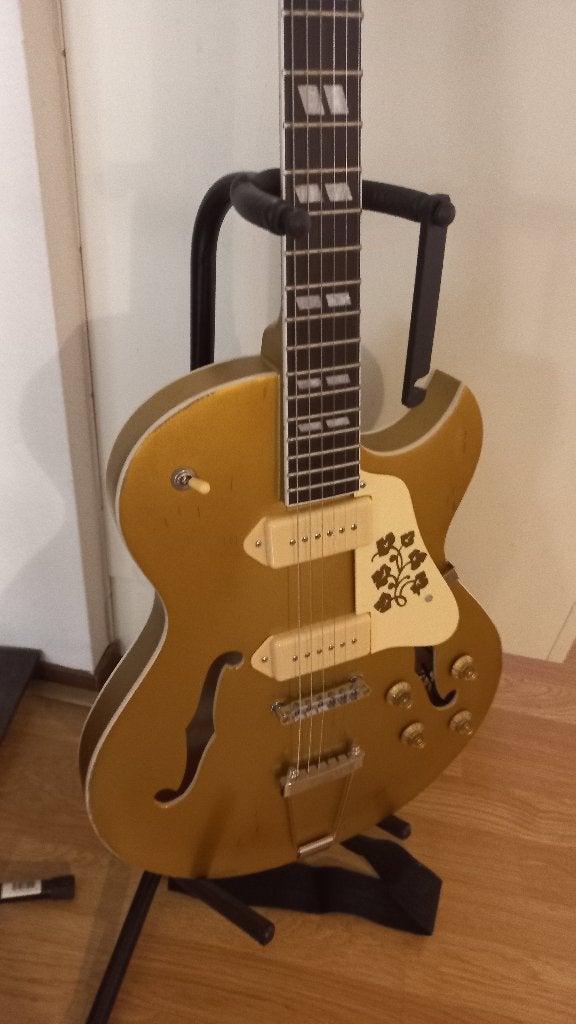 Semi hollow body gitaar met p90 pick-ups, Ophalen, Zo goed als nieuw, Semi-solid body, Overige merken