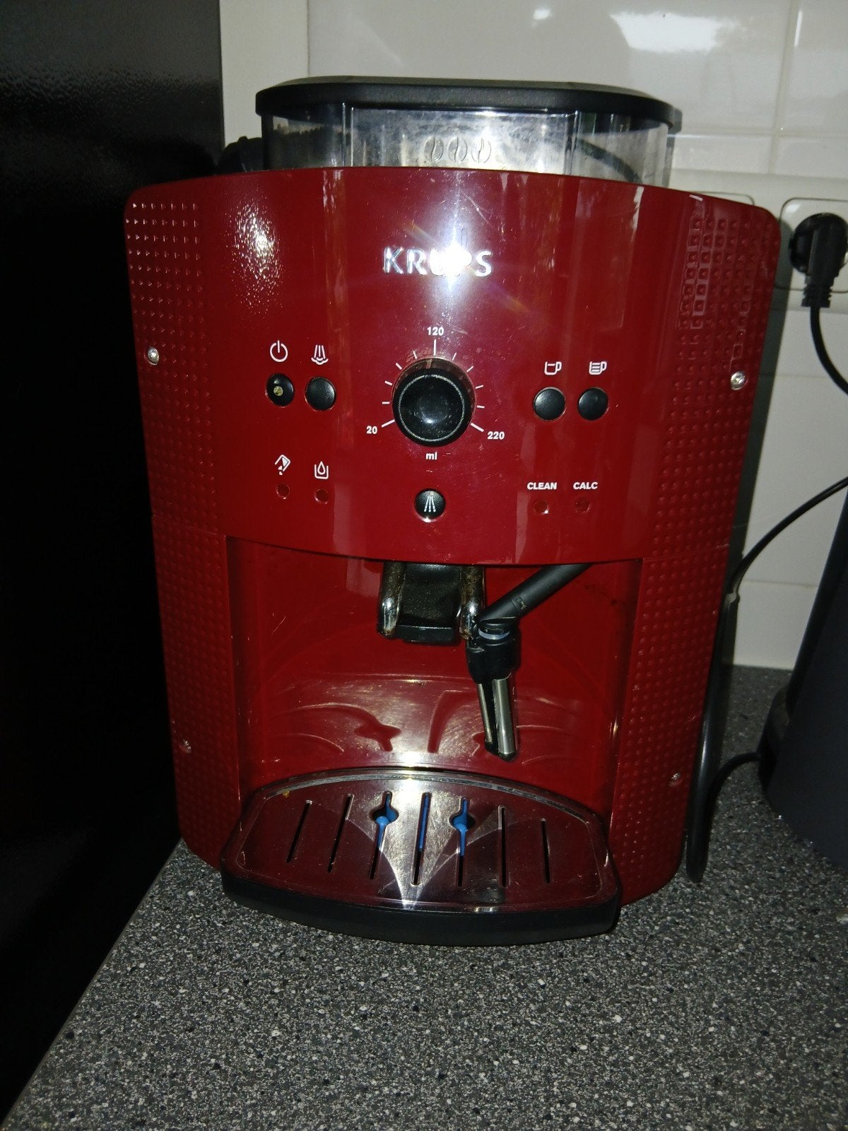 Krups Espresso Apparaat - Rood, Gebruikt, Espresso apparaat, Gemalen koffie, 1 kopje