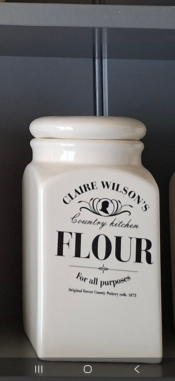 Claire Wilson's Country Kitchen Bloem Voorraadpot, Huis en Inrichting, Beige, Gebruikt, Ophalen of Verzenden, Voorraadpot
