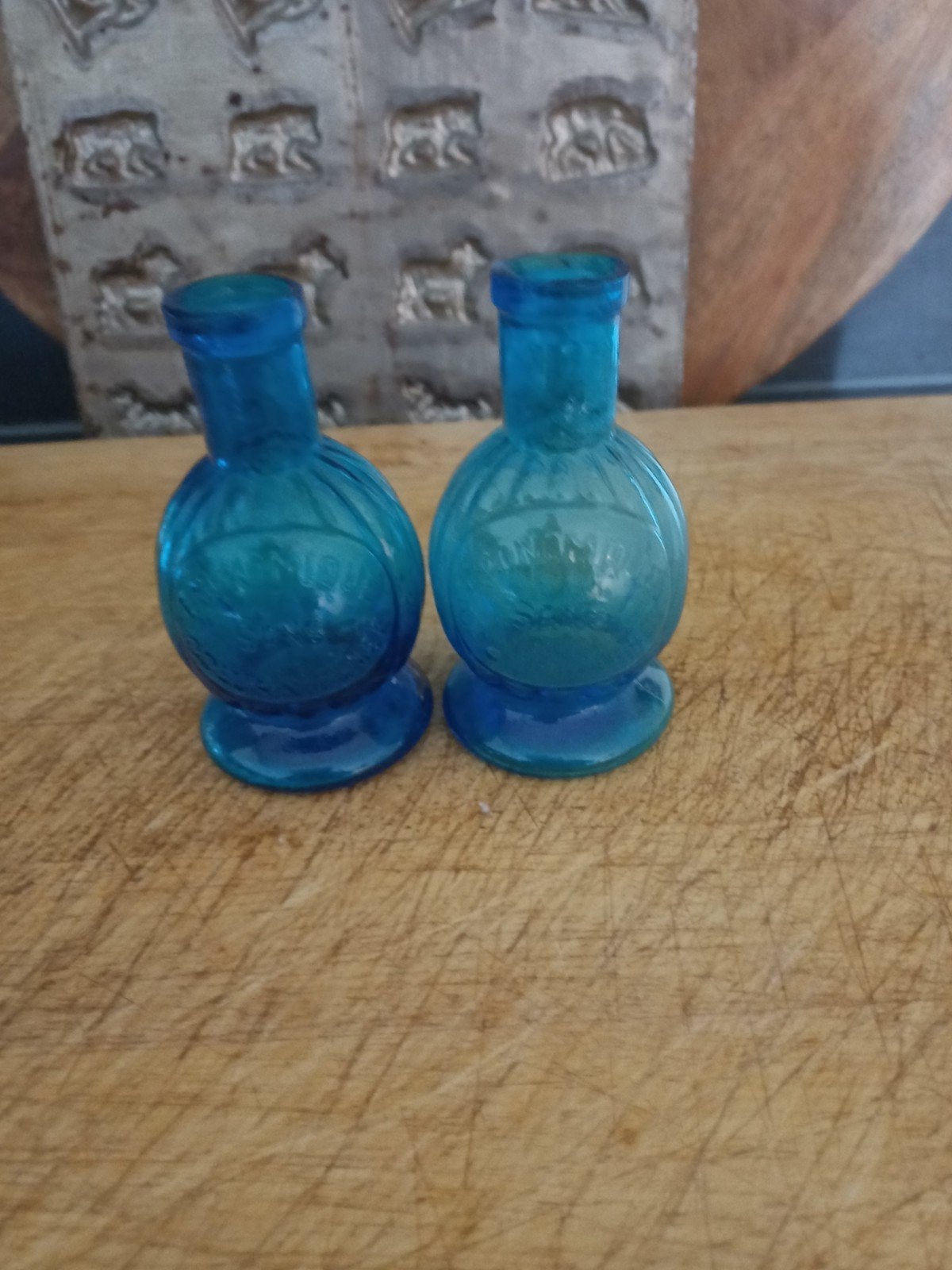 Prachtige Franse Olielampjes P Madsy handgeblazen glas, Antiek en Kunst, Curiosa en Brocante, Verzenden