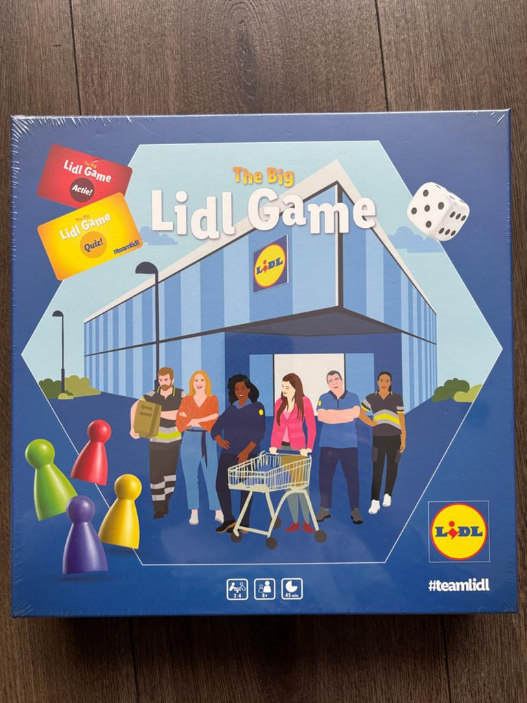 The Big Lidl Game - Bordspel, Hobby en Vrije tijd, Gezelschapsspellen | Bordspellen, Nieuw, Drie of vier spelers, Ophalen of Verzenden