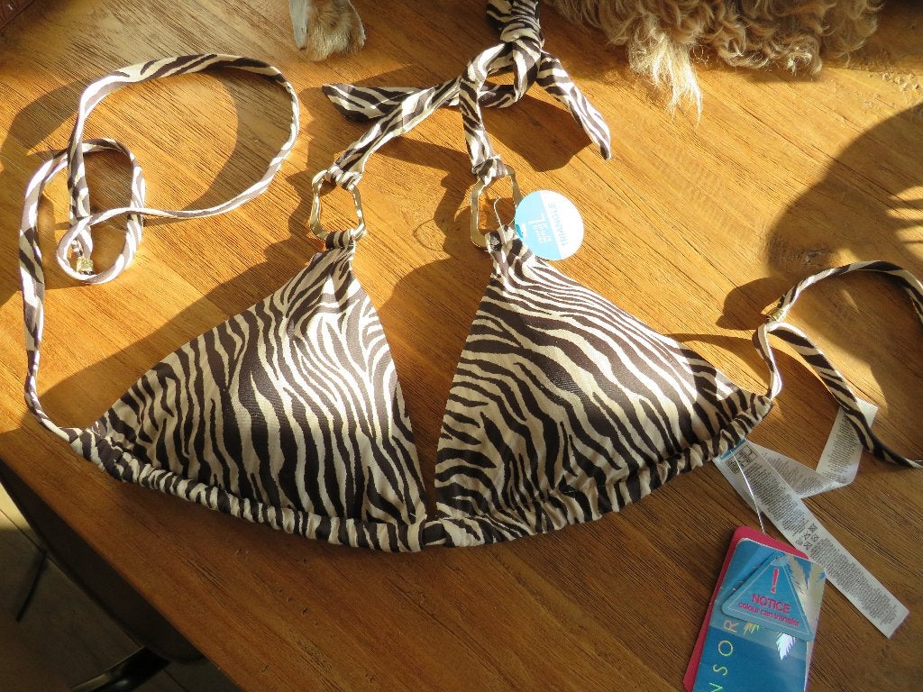 censored, bikini- top, triangle, swimwear, maat: L, nieuw, Beige, Nieuw, Ophalen of Verzenden, Censored