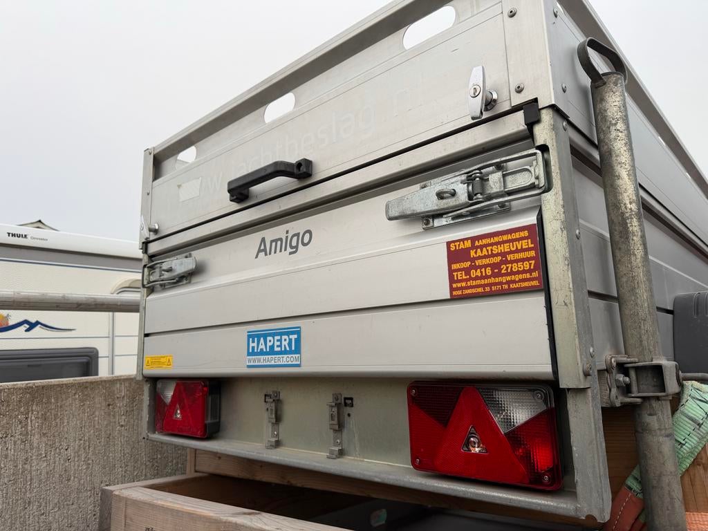 Hapert Amigo 1,8x1,2m aanhangwagen met reservewiel, Caravans en Kamperen, Ophalen of Verzenden, Gebruikt
