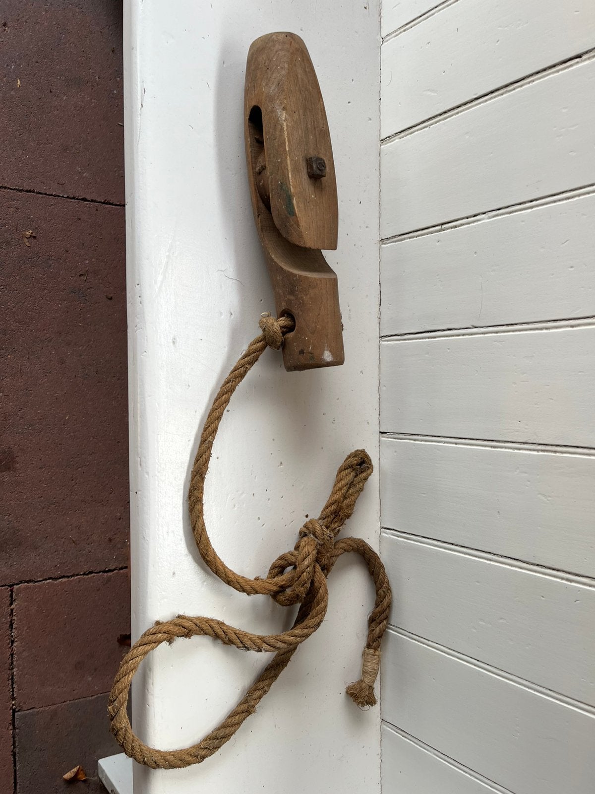 Antieke houten katrol of hijsblok, Ophalen of Verzenden