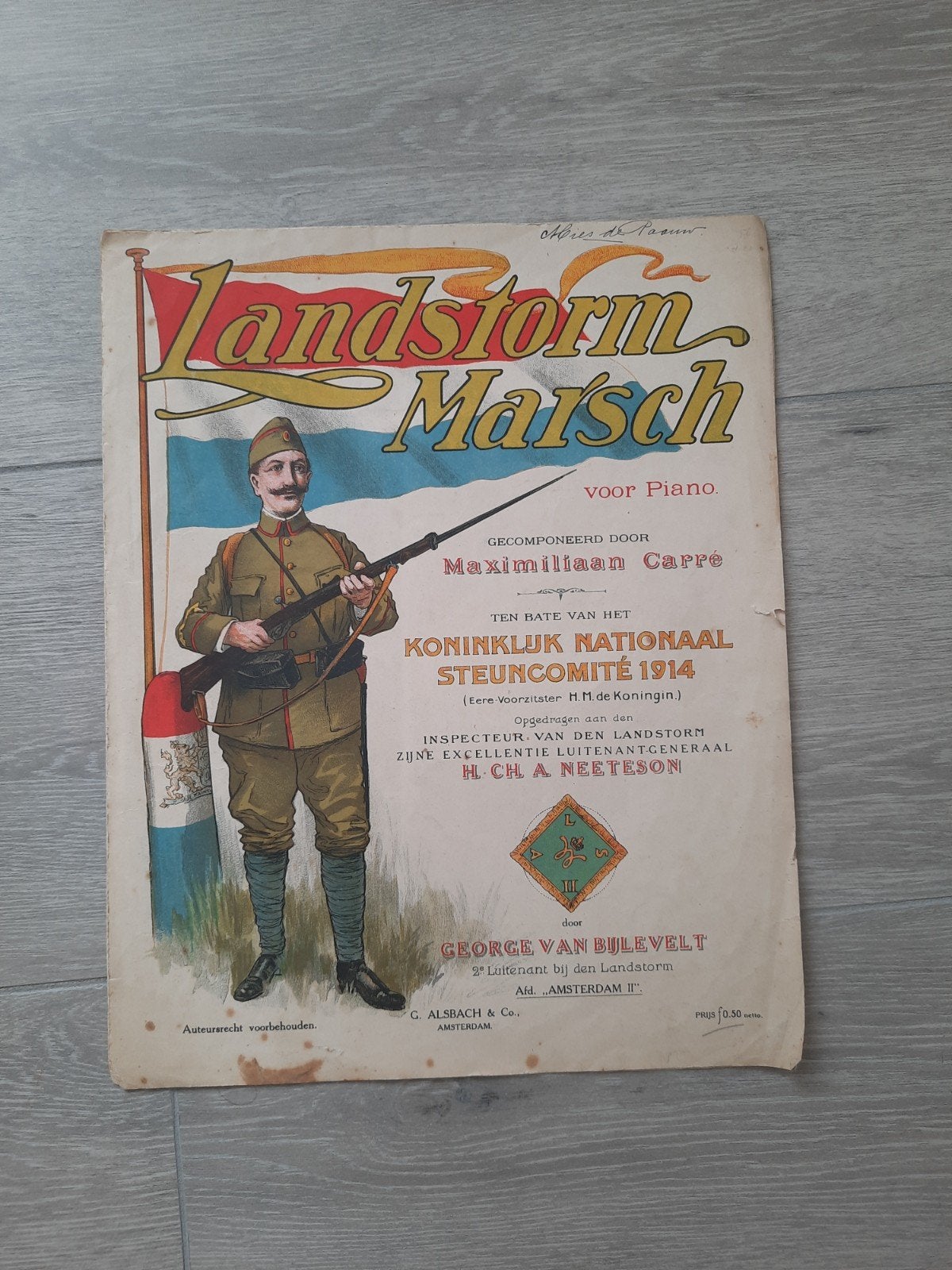 Landstorm Marsch bladmuziek, Ophalen of Verzenden, Landmacht, Nederland, Boek of Tijdschrift