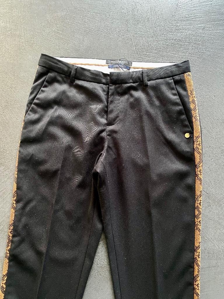 J558 Scotch & Soda maat S=36 Broek chino zwart /bruin, Zwart, Scotch & Soda, Ophalen of Verzenden, Zo goed als nieuw