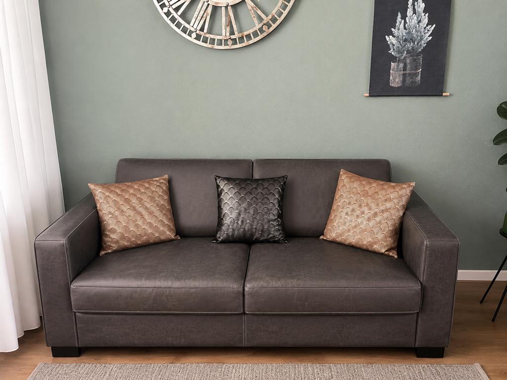 Comfortabele 2-zitsbank in taupe/grijs, Driepersoons, 75 tot 100 cm, Ophalen of Verzenden, Zo goed als nieuw