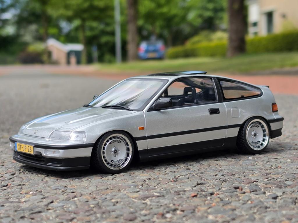 Honda CR-X Coupe - Verlaagd + Ronal Turbo NL - 1:18 Radsma, Norev Custom made by radsma miniaturen, Auto, Nieuw, Norev