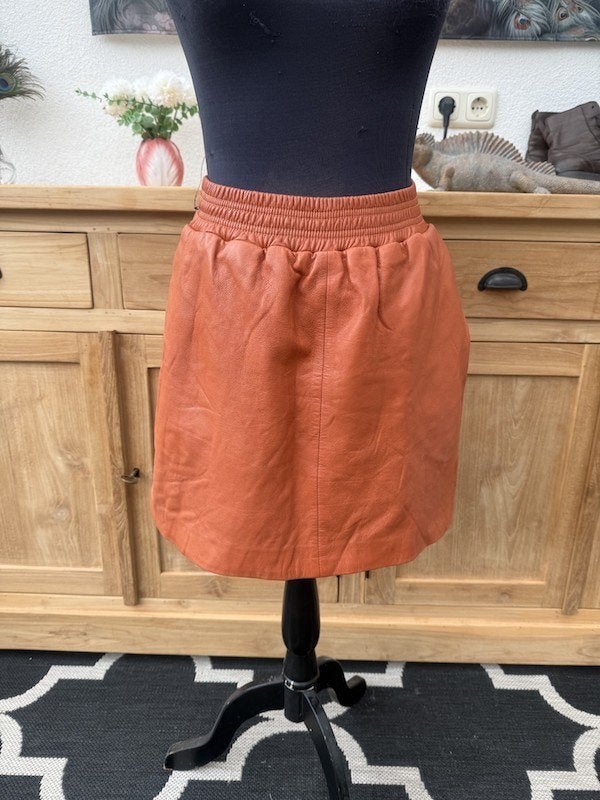 Oranje leren rok van Arma, Maat 38/40 (M), Verzenden, Arma, Oranje