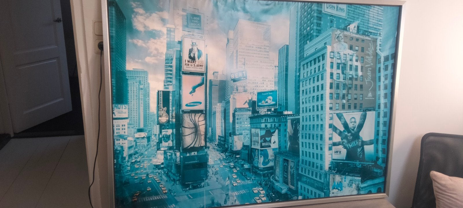 Grote Times Square Canvas Print - New York City, Ophalen of Verzenden, 100 tot 125 cm, 75 – 100, Print