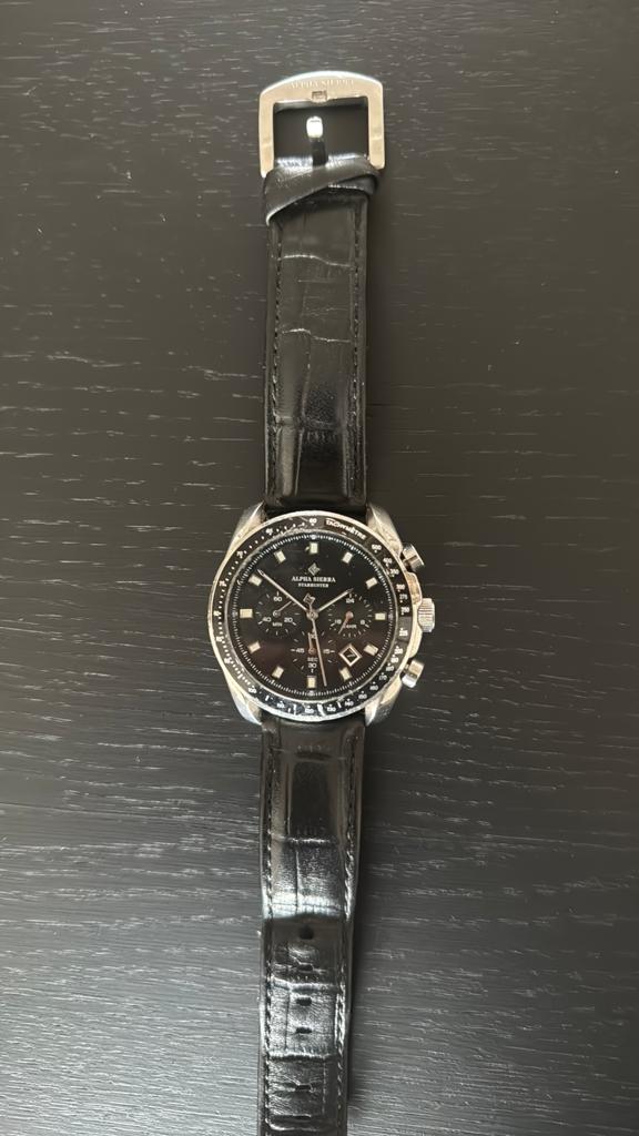 Alpha sierra horloge heren, Ophalen of Verzenden, Zo goed als nieuw, Leer, Overige merken