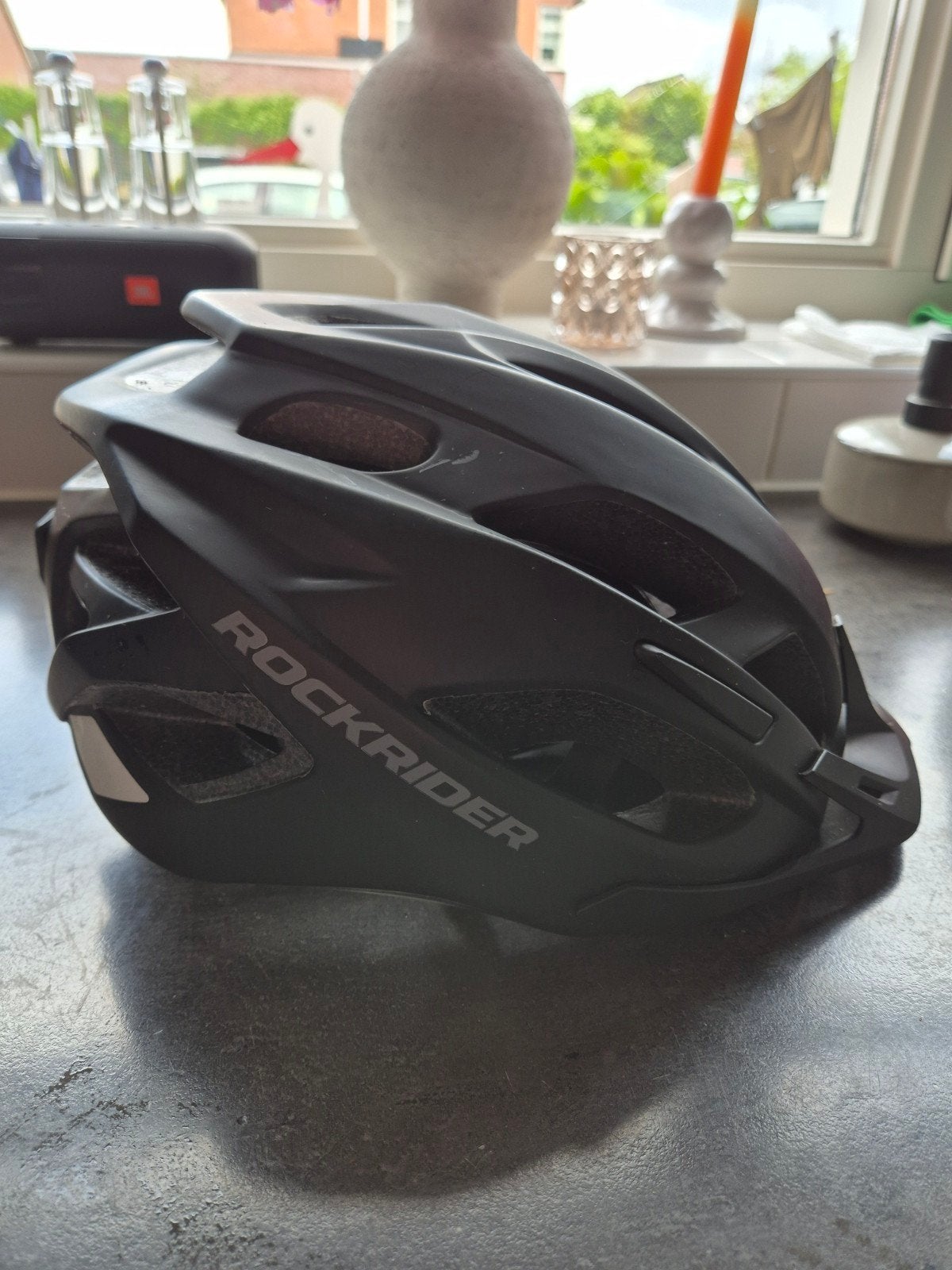 Rockrider Fietshelm Zwart 59-61 Cm (maat L), Gebruikt, Overige maten, Ophalen of Verzenden, Rockrider
