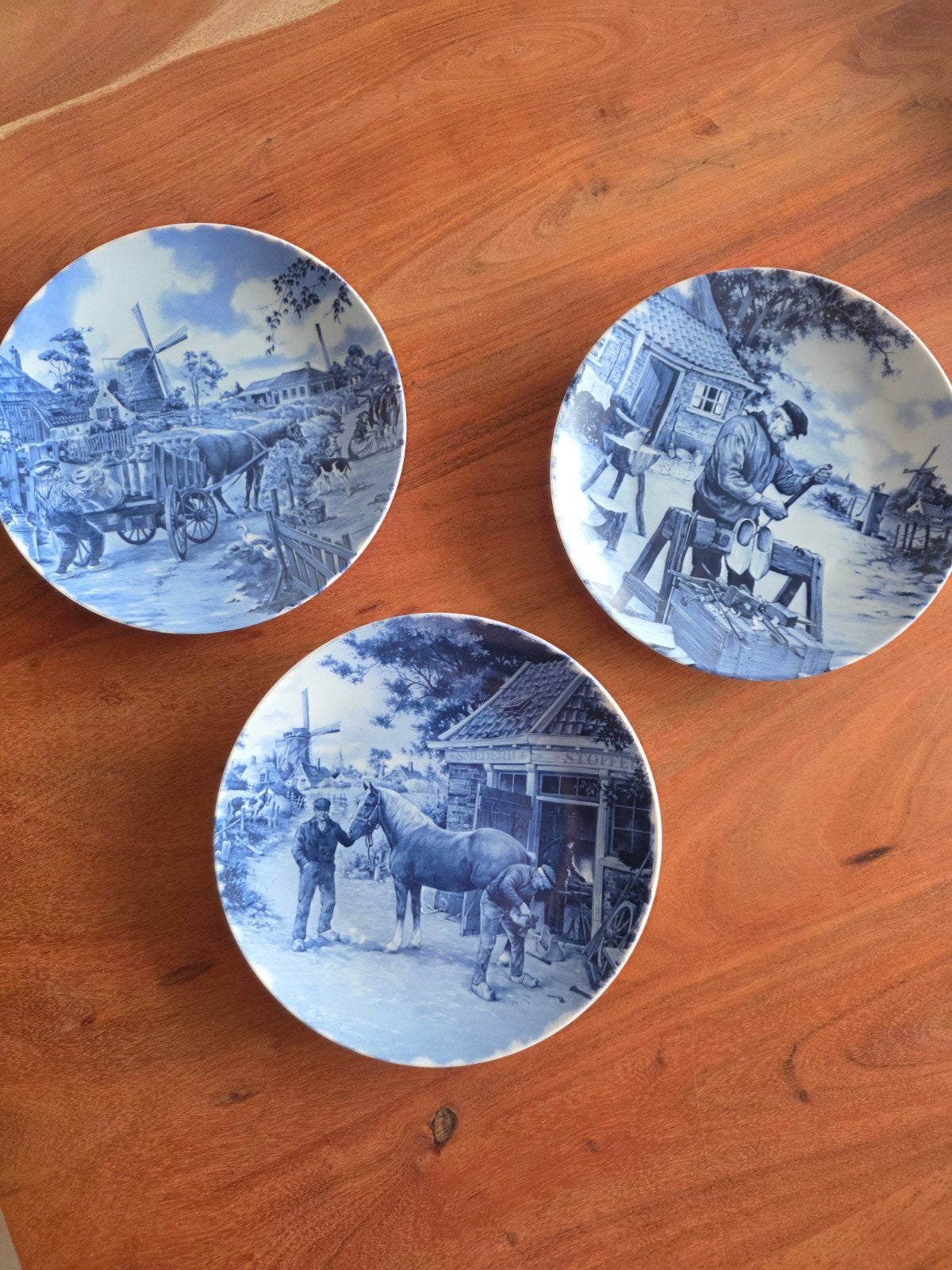 3 Delfts blauwe borden, Antiek en Kunst, Ophalen