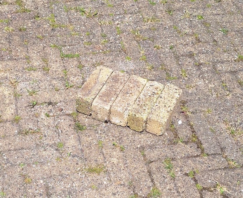 Betonklinkers gratis af te halen., Tuin en Terras, Tegels en Klinkers, Ophalen, Gebruikt, Beton, Klinkers
