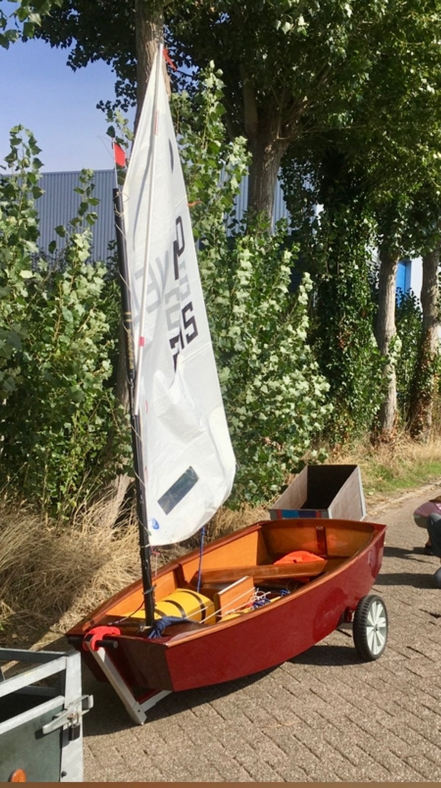 Optimist met nieuwe trailer, Ophalen, Zo goed als nieuw