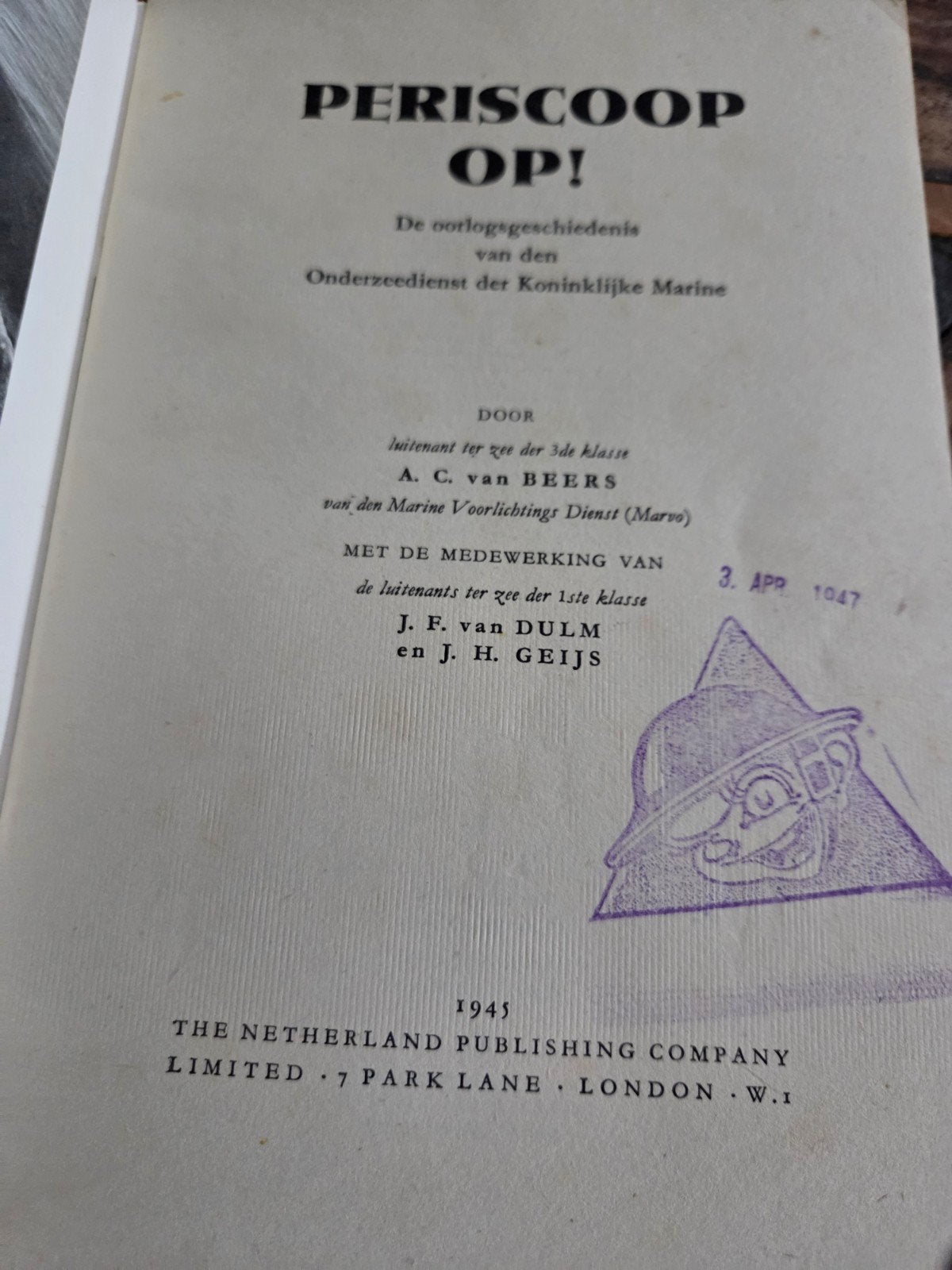 PERISCOOP OP! 1945 Onderzeedienst Marine, Verzamelen, Militaria | Tweede Wereldoorlog, Ophalen of Verzenden, Marine, Nederland