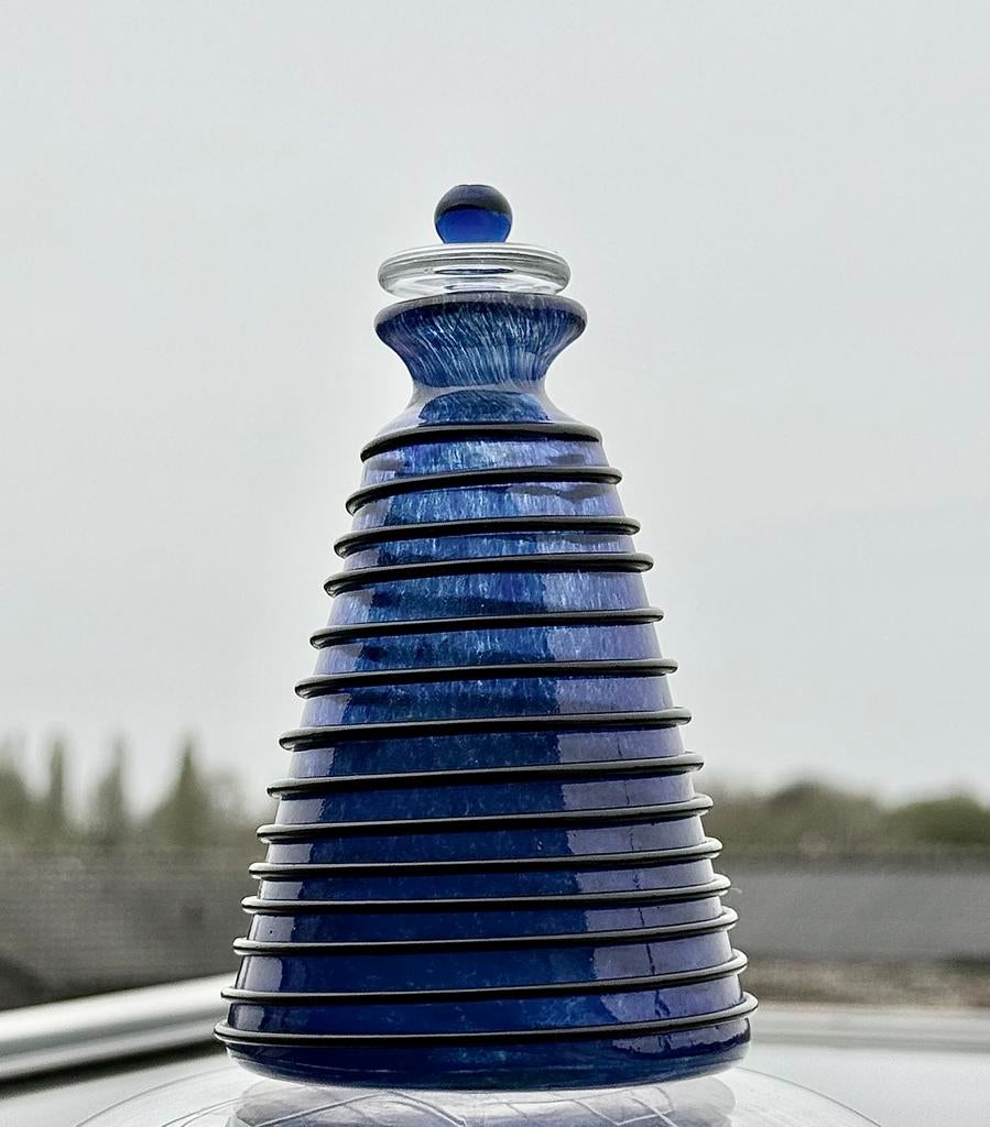 Warnecke Edelglas Karaf Kobaltblauw originele sticker, Verzenden