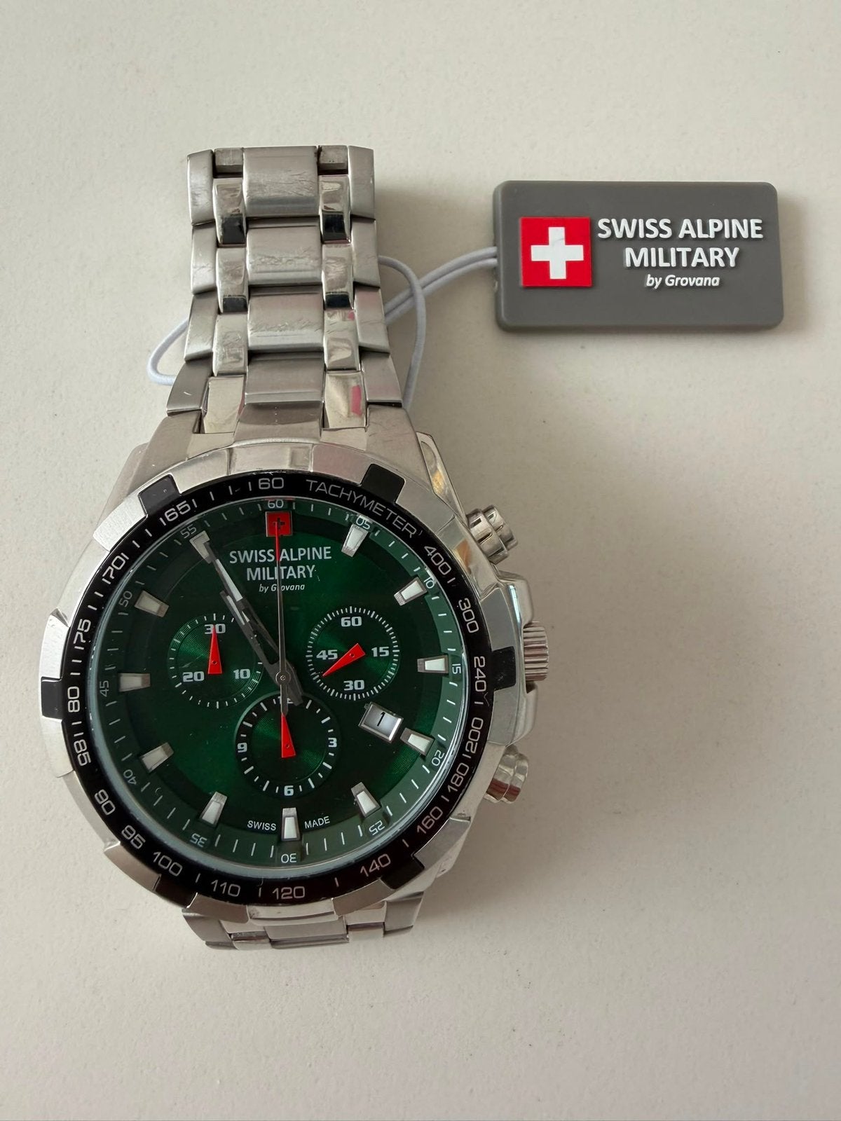 Swiss Alpine Military 7043.9134 heren horloge 46 mm, Overige merken, Staal, Polshorloge, Ophalen of Verzenden