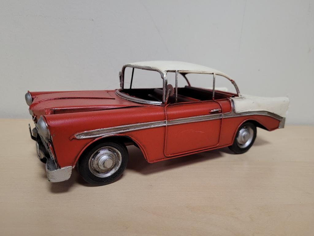 Chevrolet Bel Air rood auto miniatuur van metaal blik model, Ophalen of Verzenden, Nieuw, Auto's