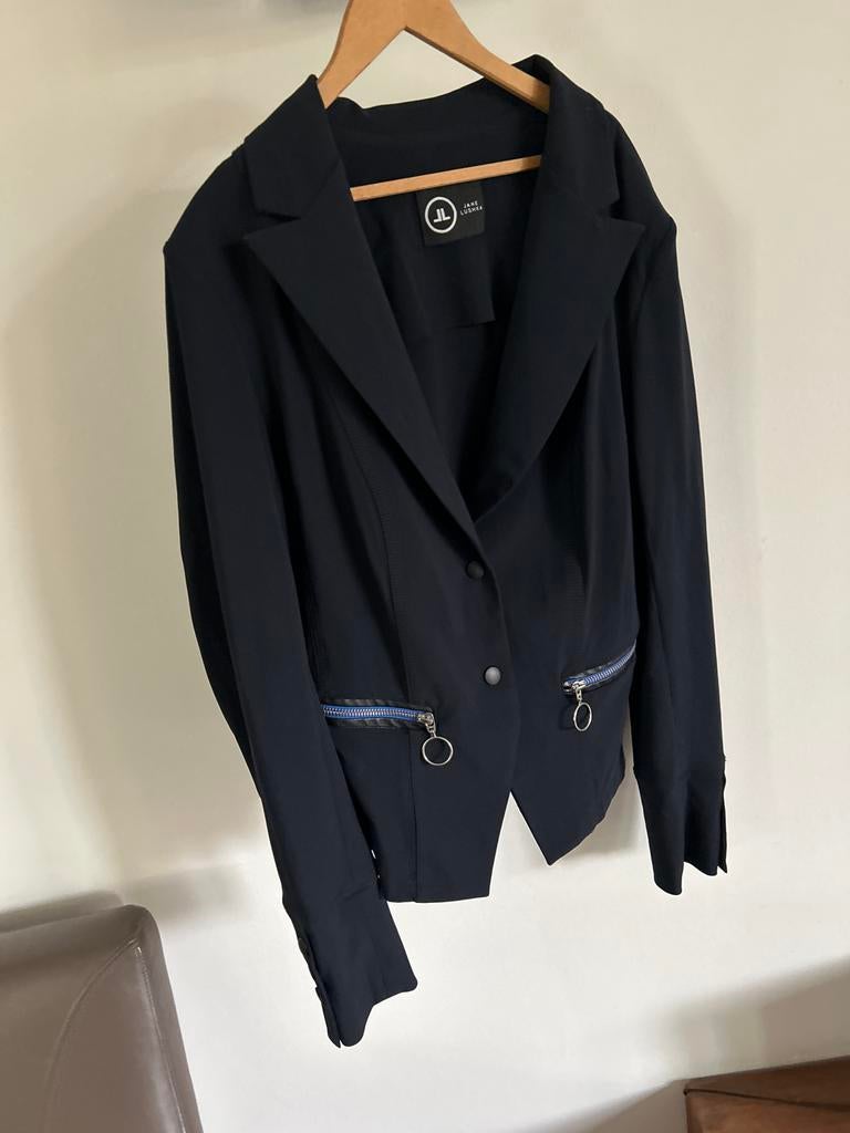 Jane Lushka Jasje - Donkerblauw maat L, Kleding | Dames, Jasjes, Kostuums en Pakken, Zo goed als nieuw, Jasje, Maat 38/40 (M)