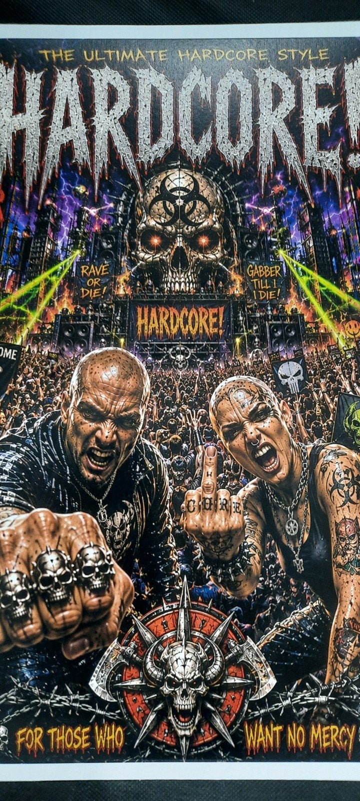 Hardcore Poster 30x40cm - Muziekdecoratie, Rechthoekig Staand, Verzenden, Zo goed als nieuw, A1 t/m A3