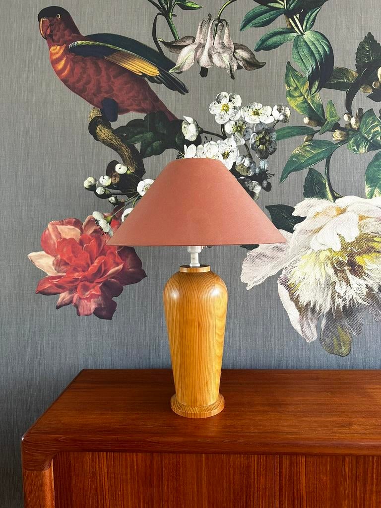 Vintage Scandinavische tafellamp 1960s 1970s, Ophalen, Zo goed als nieuw, Hout