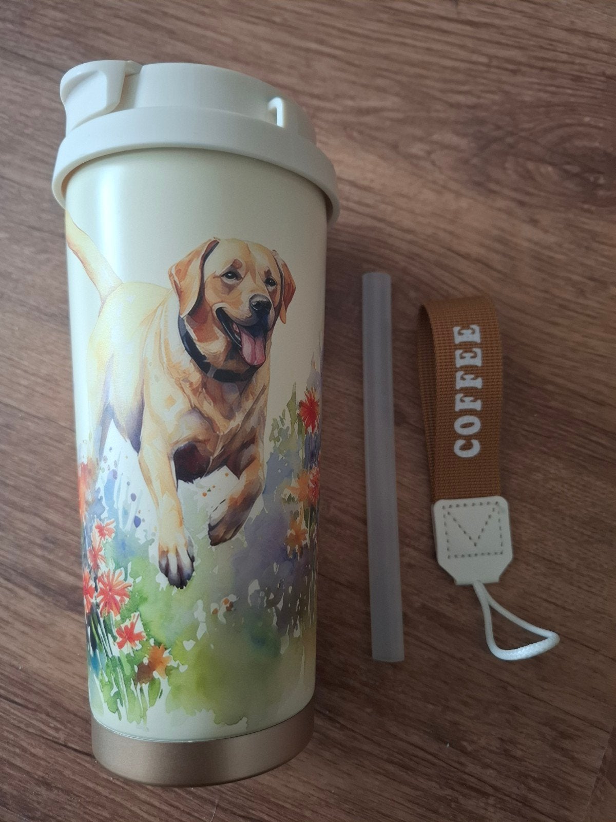 NIEUWE Ongebruikte Thermosbeker met LABRADOR, Ophalen of Verzenden, Nieuw