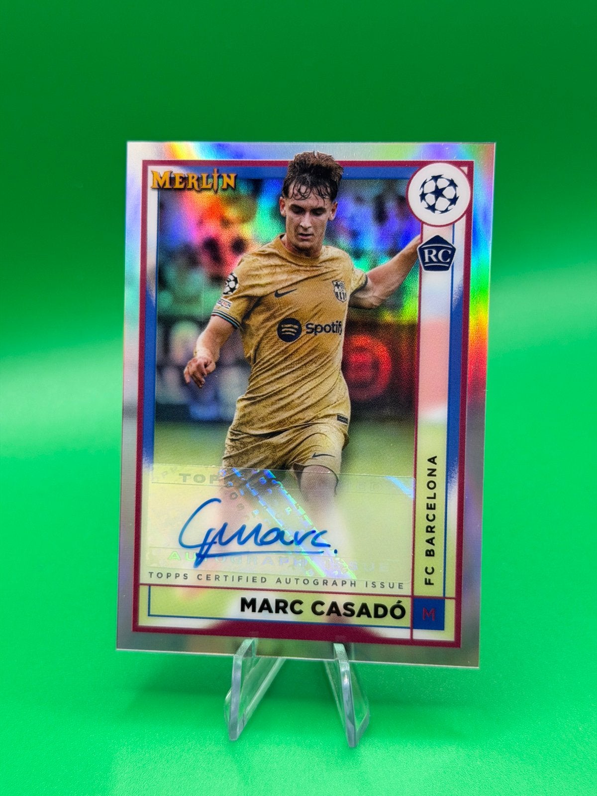 2022-23 Topps Merlin Marc Casado auto RC #AC-MC FC Barcelona, Ophalen of Verzenden, Zo goed als nieuw, Buitenlandse clubs