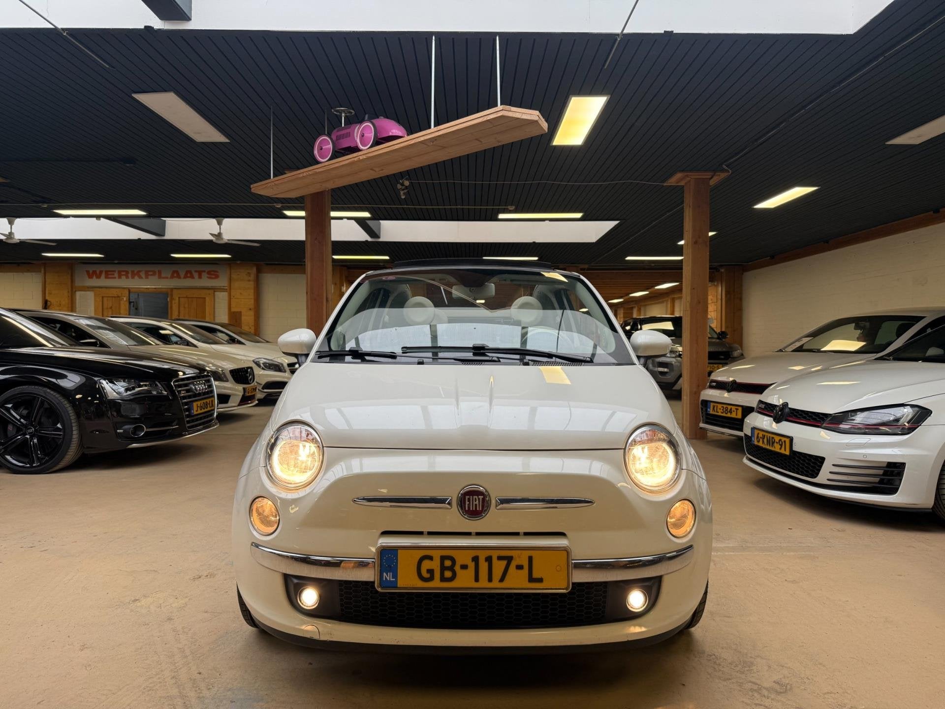 Fiat 500 C 0.9 TwinAir Turbo Cult Cabrio Virtual Airco, Gebruikt, Cabriolet, Wit, Leder