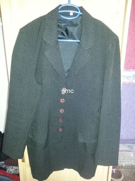 C&A zwarte dames blazer met witte krijtstreep motief, Maat 38/40 (M), Kostuum of Pak, Zwart, Ophalen of Verzenden