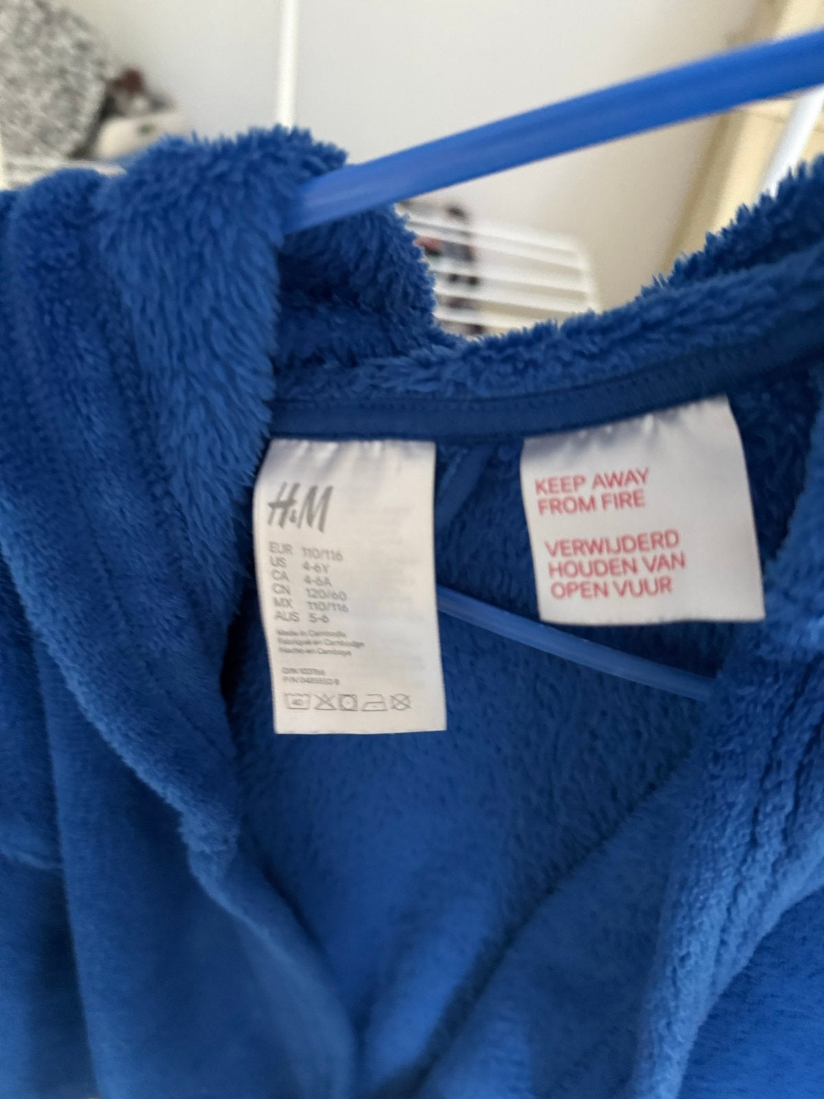 H&M ochtendjas blauw maat 116, Ophalen of Verzenden, Zo goed als nieuw, Jongen of Meisje, Nacht- of Onderkleding