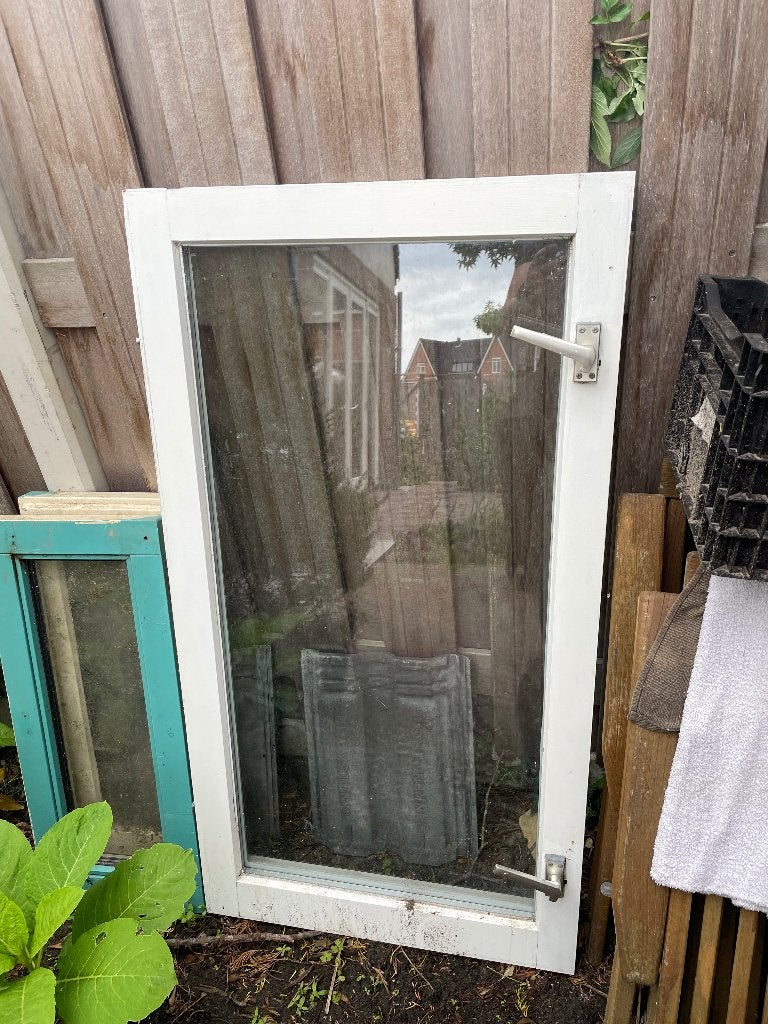 HR++ Glas met hardhouten kozijn, Ophalen, Minder dan 75 cm, Raamkozijn, Zo goed als nieuw