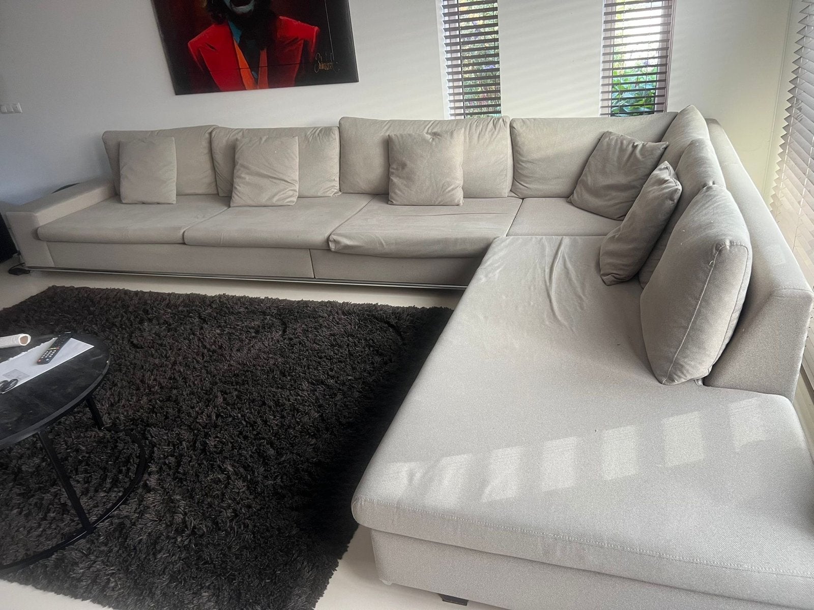 GRATIS OPHALEN Grote Hoekbank met Longchair, Gebruikt, Hoekbank, 300 cm of meer, Ophalen of Verzenden