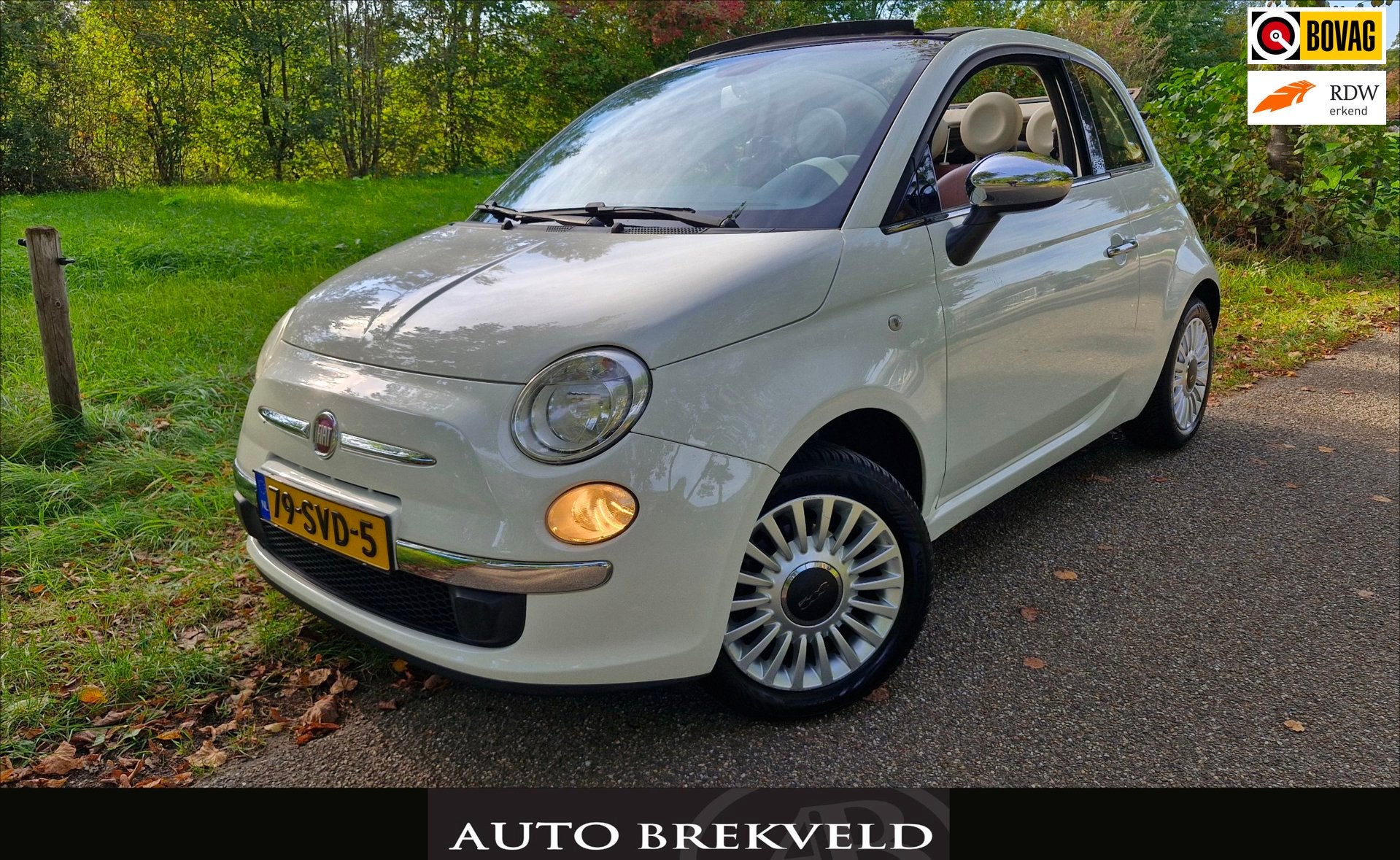 Fiat 500 0.9 TwinAir by Gucci Cabrio 86PK | Leder | PDC | To, Auto's, Euro 5, 86 pk, Gebruikt, 31 €/maand