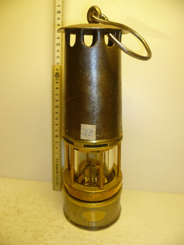 Mijnlamp met Koperen binnenwerk heel mooi, Antiek en Kunst, Ophalen of Verzenden