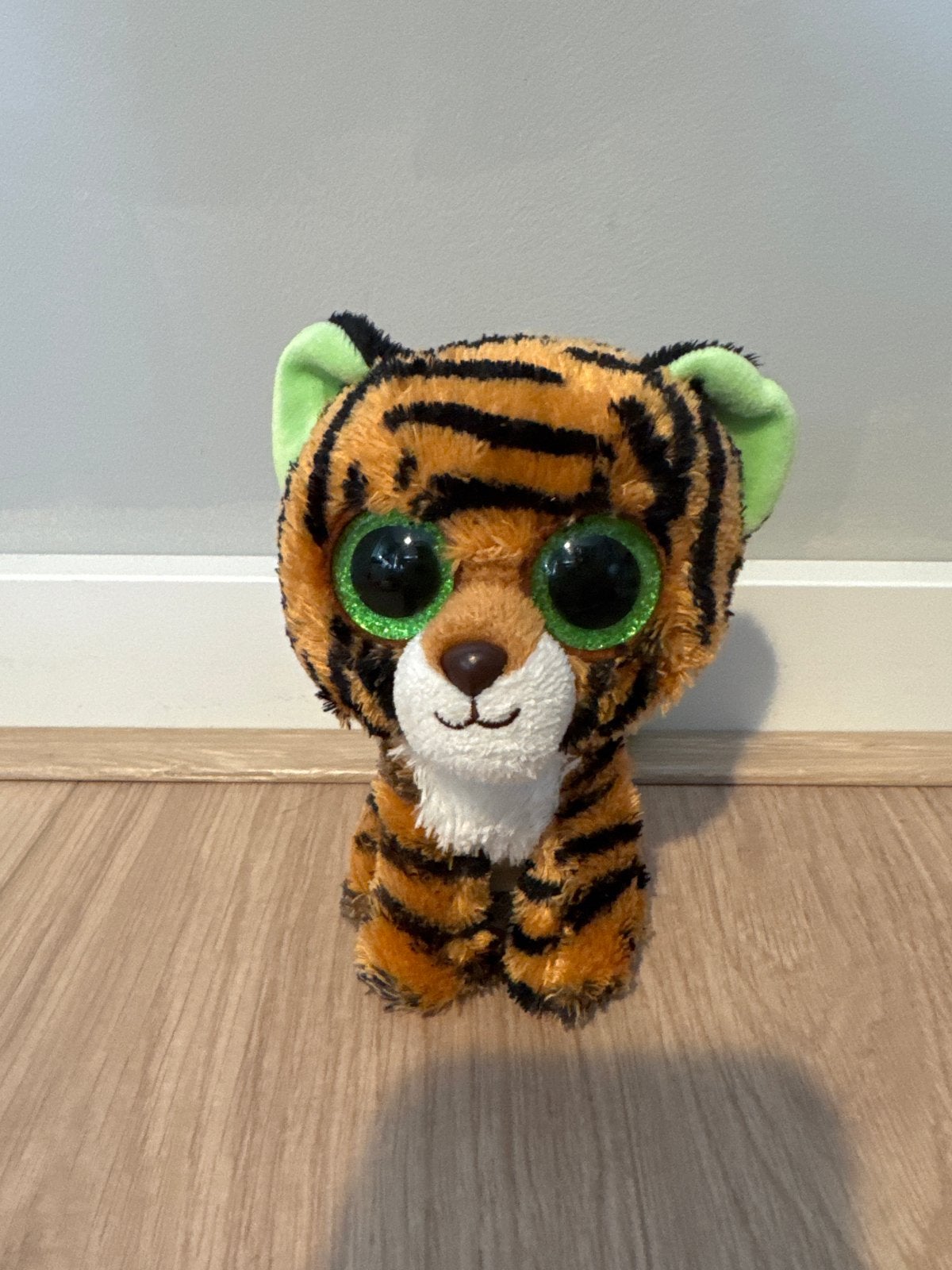 Ty Beanie Boos Tijger Knuffel - Grote Glitters Ogen, Ophalen, Oranje, Zo goed als nieuw, Klein (minder dan 20 cm)