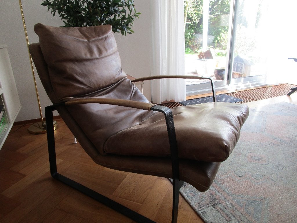 leren design fauteuil, Huis en Inrichting, Ophalen, Gebruikt, 75 tot 100 cm, Leer