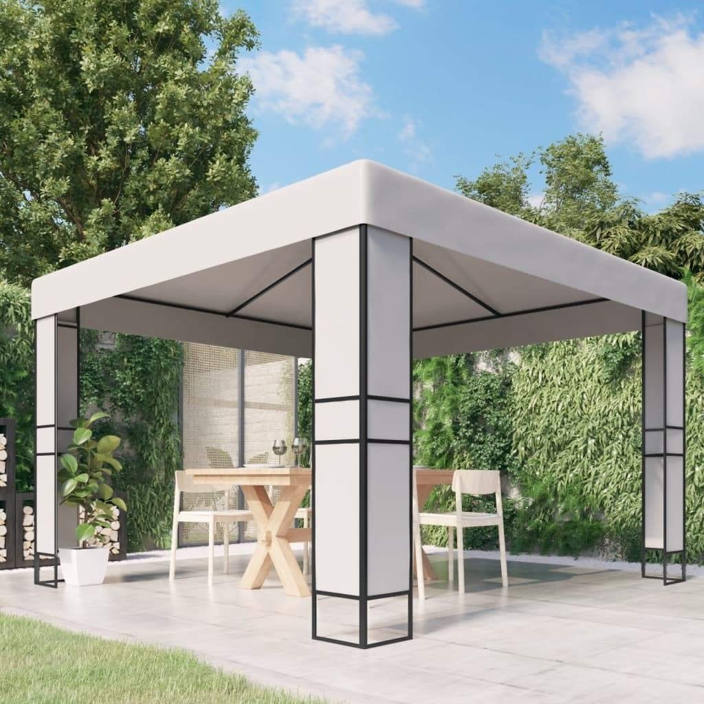 Paviljoen 3x3 partytent wit taupe + LED-slinger GRTS BEZORGD, Minder dan 4 meter, Nieuw, Nvt, Paviljoen