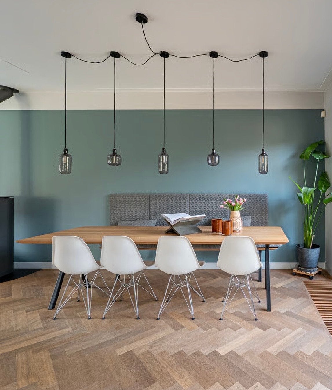 5 Normann Copenhagen Amp Lampen (3 groot, 2 klein) incl. lic, Ophalen, Zo goed als nieuw, Glas, E27 (groot)