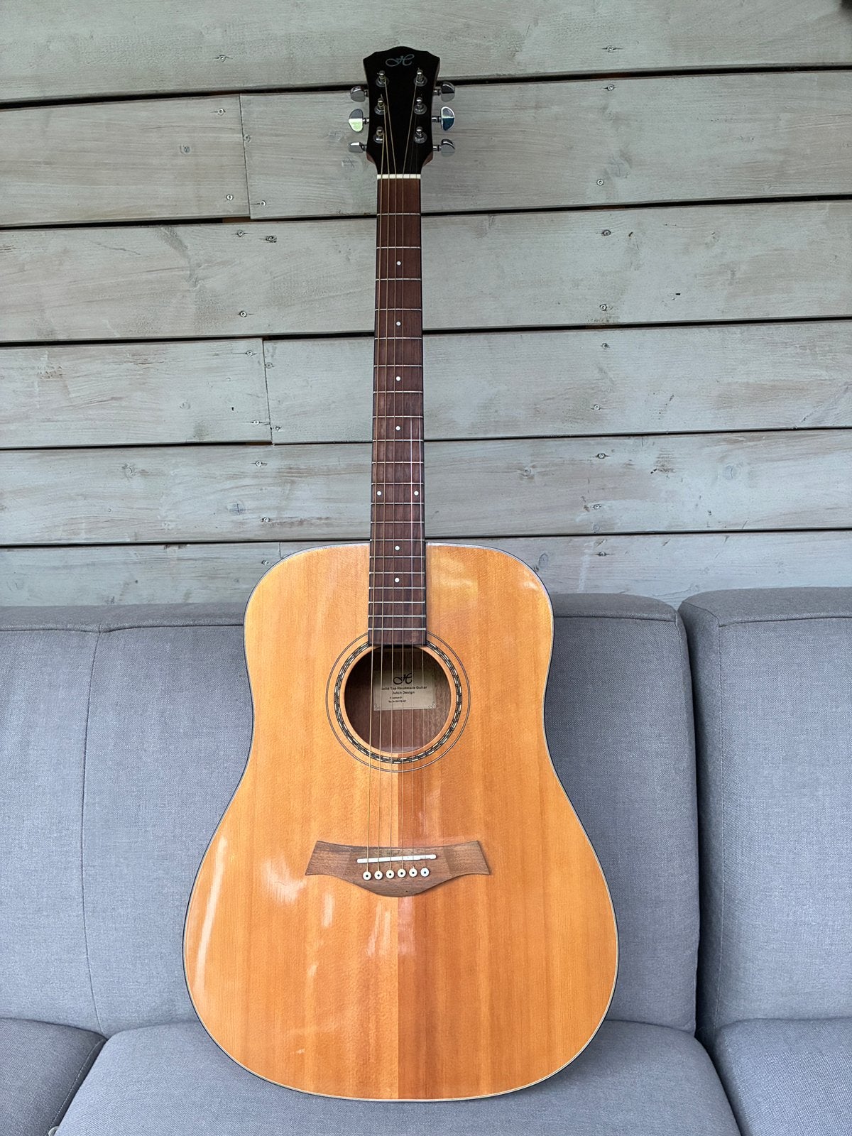 Heartford Handmade Solid Top Dreadnought Gitaar Walnut, Ophalen, Zo goed als nieuw, Western- of Steelstringgitaar