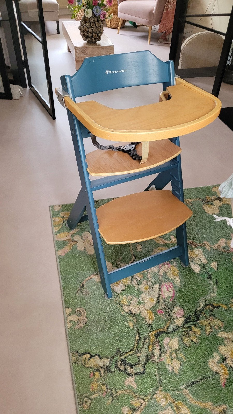 Bebeconfort Meegroeistoel met Eetblad - Blauw, Ophalen, Gebruikt, Meegroeistoel, Gordel(s)