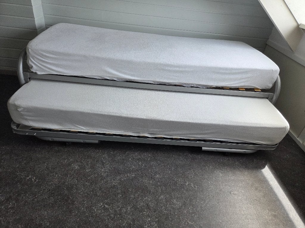 2 bedden in schuifbaar, Ophalen, Verstelbaar, Eenpersoons, 190 cm of minder