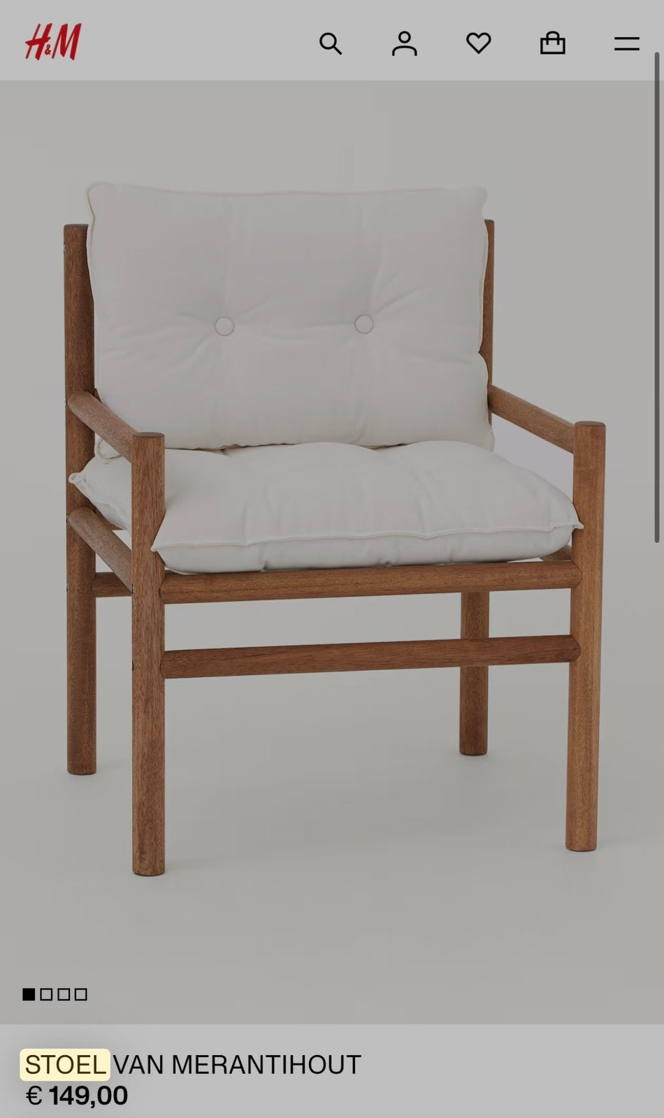 Stoel hout H&M Home (nieuw in doos), Ophalen, Wit, Nieuw, Eén
