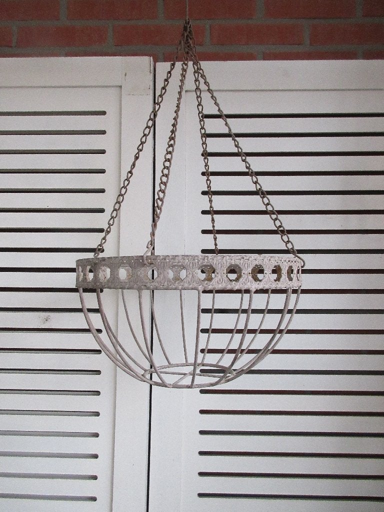 Hanging basket plantenhanger ijzer brocante, Tuin en Terras, Rond, Ophalen of Verzenden, Zo goed als nieuw, Metaal