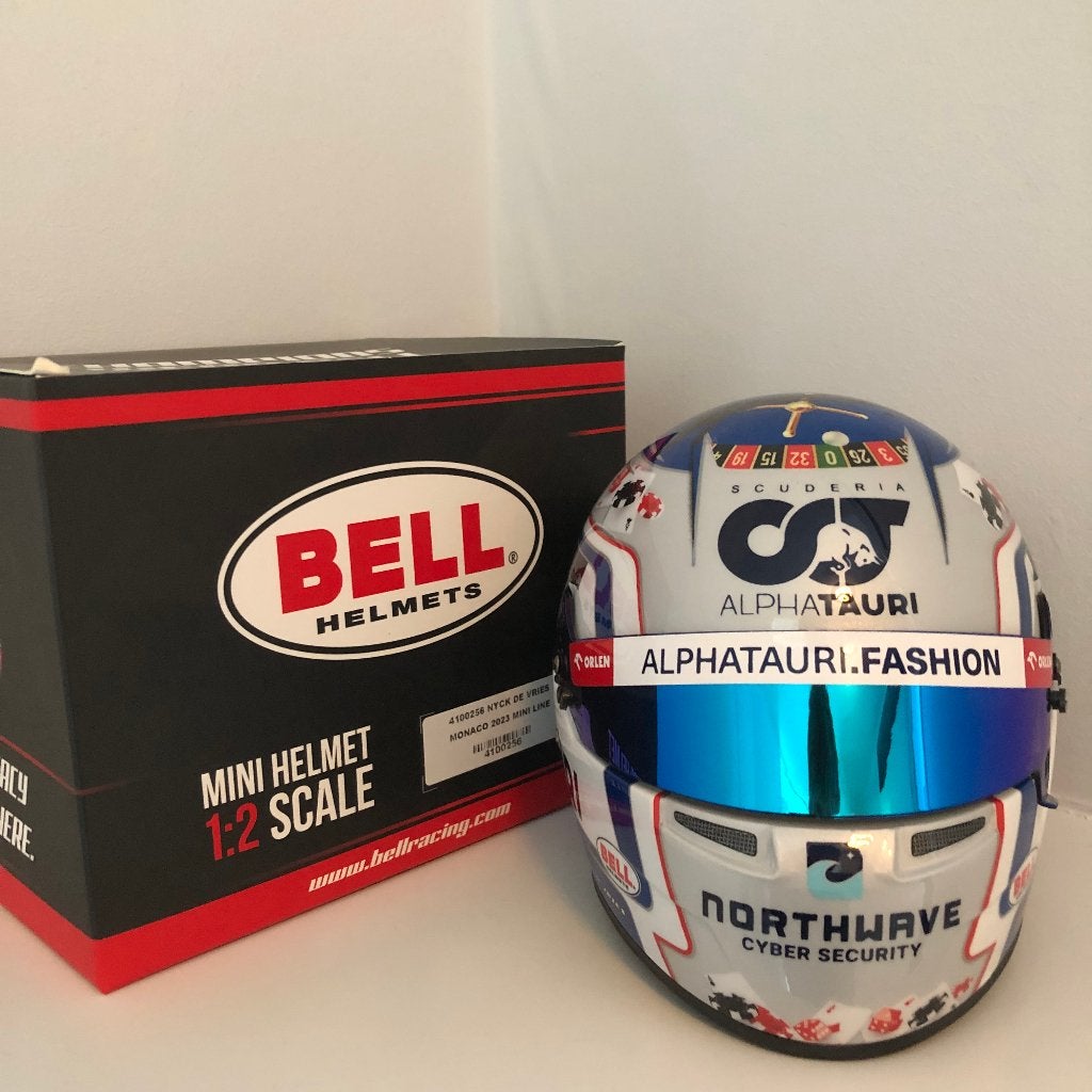 Nyck de Vries replica F1 helm 1:2 - met handtekening, Ophalen of Verzenden, Nieuw, Formule 1
