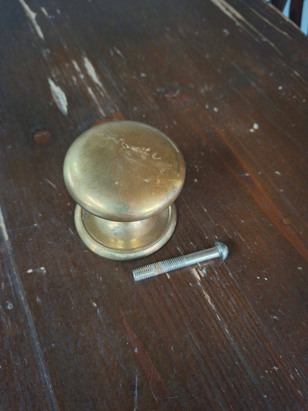 oude messing deurknop, Doe-het-zelf en Verbouw, Hang- en Sluitwerk, Ophalen of Verzenden, Gebruikt, Koper of Messing, Klink of Kruk