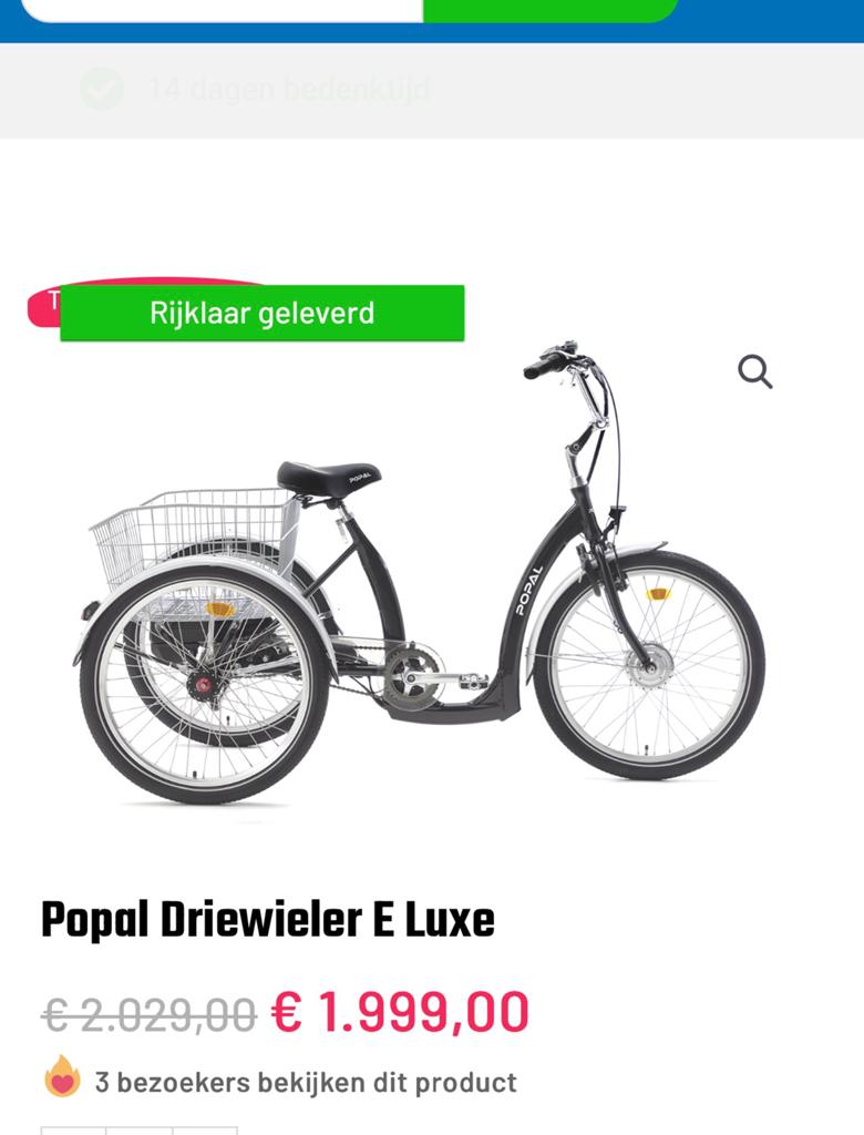 Popal Driewieler E Luxe, Ophalen